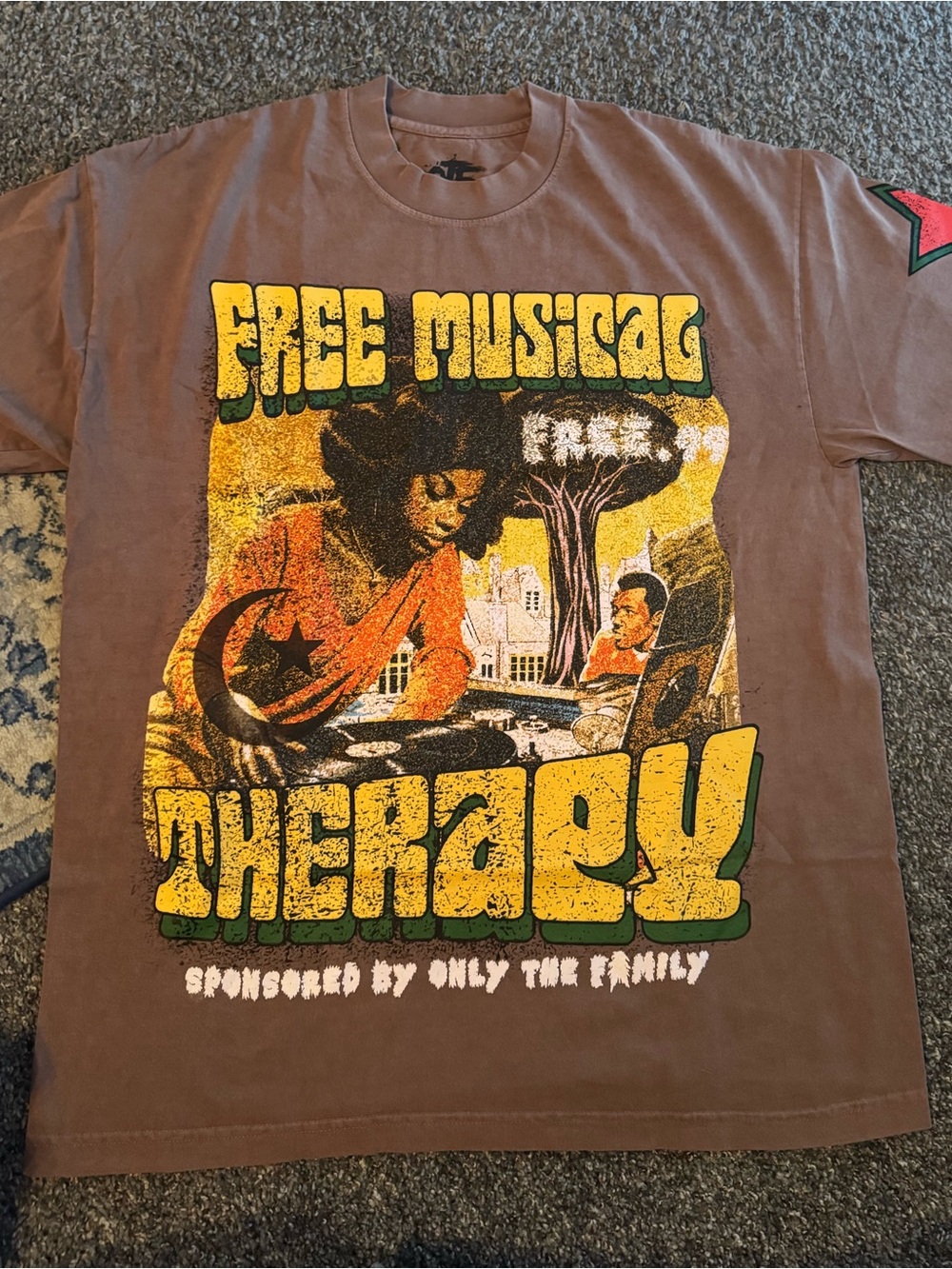 OTF Musical Therapy Men's Crew Neck T-Shirt in Brown - Large